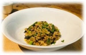 Wild Mushroom and asparagus risotto.